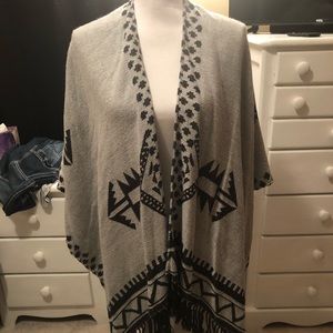 Black and white poncho